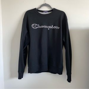 Mens Black Champion Crewneck Sweatshirt
